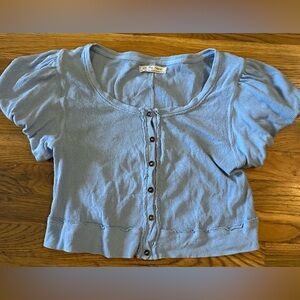 Free People Women's Molly Ribbed Crop Top - Larkspur - Size XS